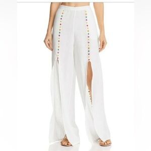Mochi Womens Sz S Embroidered linen pants